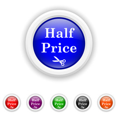 Half price icon - six colours set vector