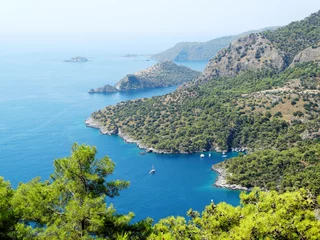 Crédence de cuisine en verre imprimé la Turquie paysage côtier de la dinde de la mer méditerranée