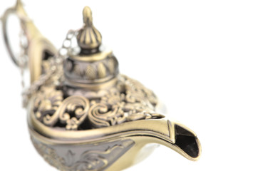 Aladdin magic lamp isolated on white