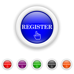 Register icon - six colours set vector