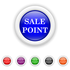Sale point icon - six colours set vector