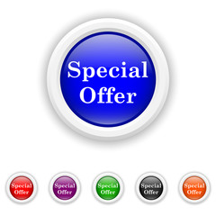 Special offer icon - six colours set vector