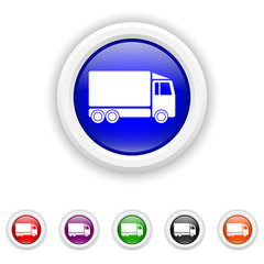 Truck icon - six colours set vector