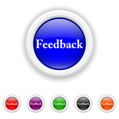 Feedback icon - six colours set vector
