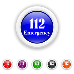 112 Emergency icon - six colours set vector