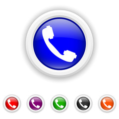 Phone icon - six colours set vector