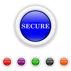 Secure icon - six colours set vector