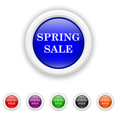 Spring sale icon - six colours set vector