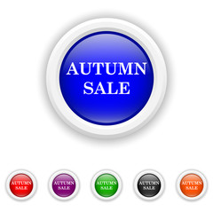 Autumn sale icon - six colours set vector