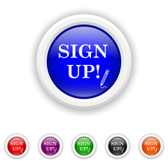 Sign up icon - six colours set vector
