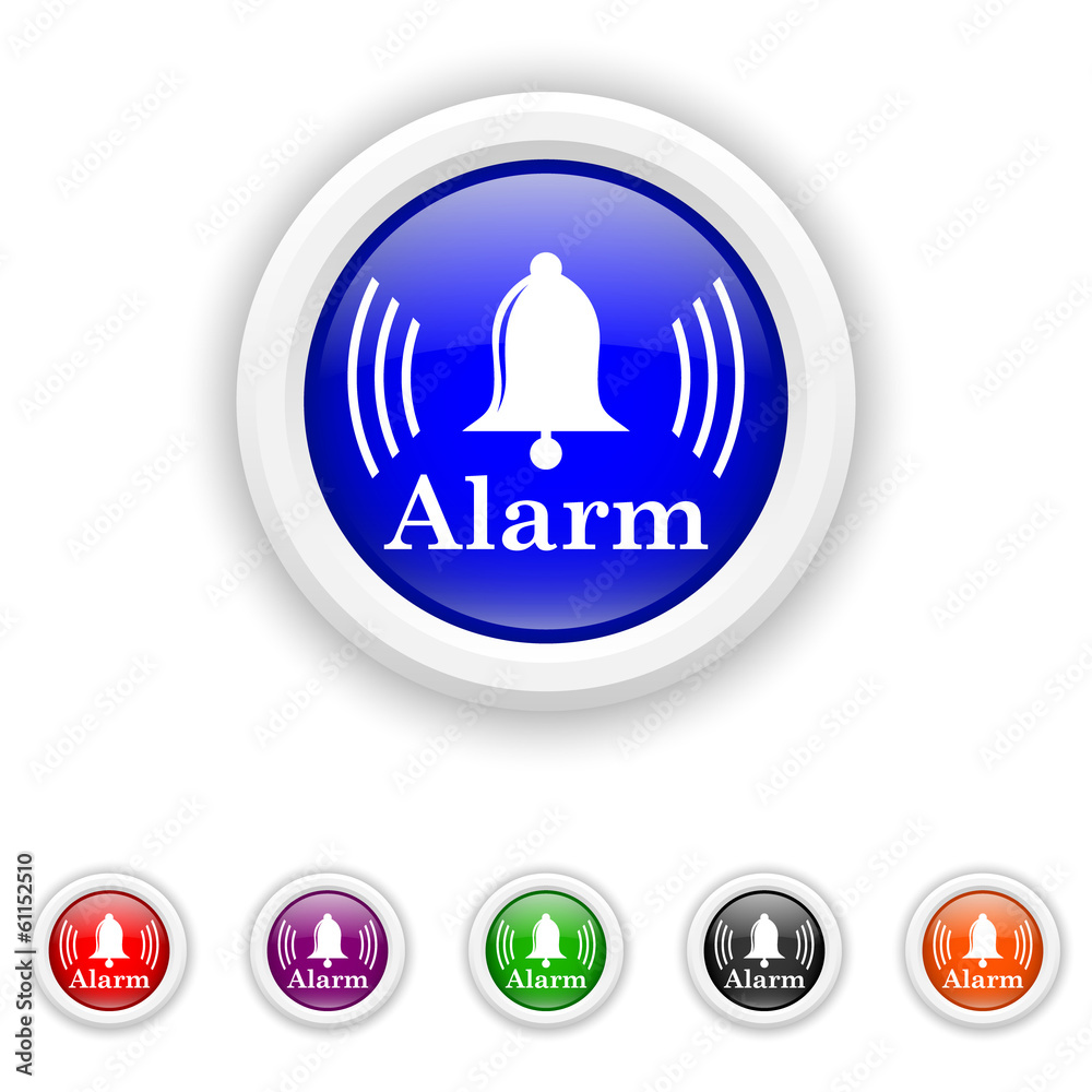 Wall mural alarm icon - six colours set vector