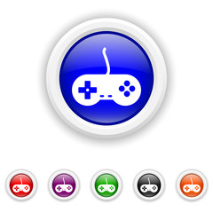 Obraz premium Gamepad icon - six colours set vector