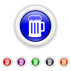 Beer icon - six colours set vector