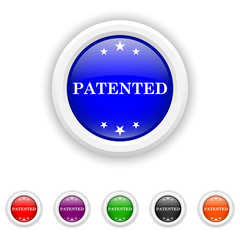Patented icon - six colours set vector
