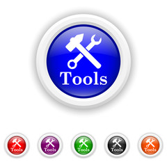 Fototapeta premium Tools icon - six colours set vector