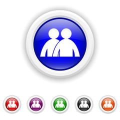 Forum icon - six colours set vector