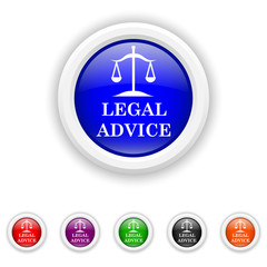 Legal advice icon - six colours set vector