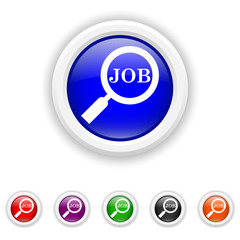 Search for job icon - six colours set vector