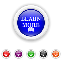 Learn more icon - six colours set vector