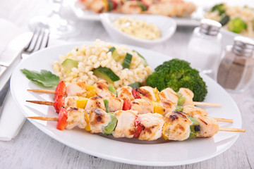 grilled chicken on sticks