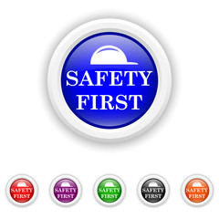 Safety first icon - six colours set vector