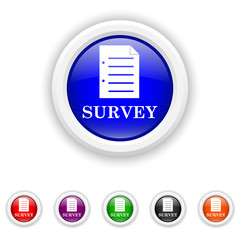 Survey icon - six colours set vector