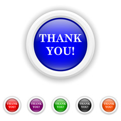 Thank you icon - six colours set vector