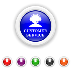 Customer service icon - six colours set vector
