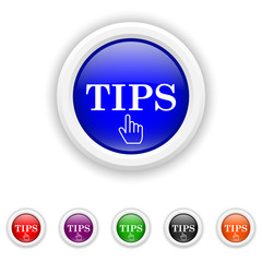 Tips icon - six colours set vector