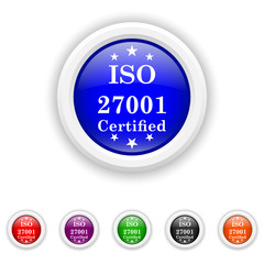 ISO 27001 icon - six colours set vector