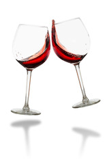 Clink glasses - red wine