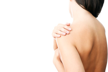 Naklejka premium Pain in the women's shoulder