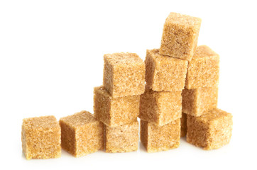 Brown cane sugar cubes