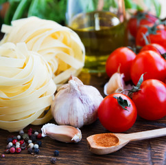 Raw pasta ingridients