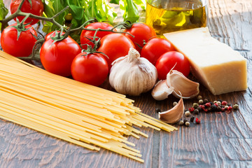 Raw pasta ingridients