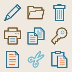 Document web icons, vintage series