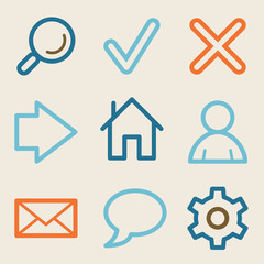 Basic web icons, vintage series