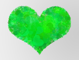 green heart valentines on a gray background