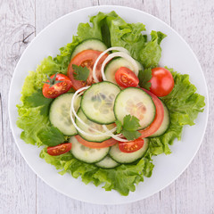 vegetable salad with cucumber and tomato