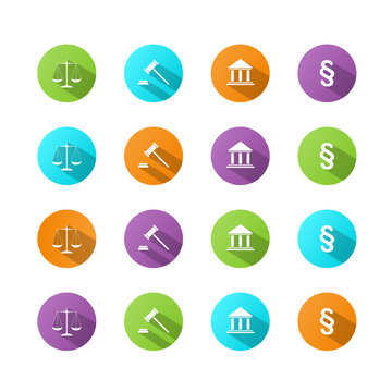 LEGAL ICON buttons (scales of justice law poster set)