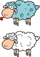 llustration of cartoon sheep for a design.