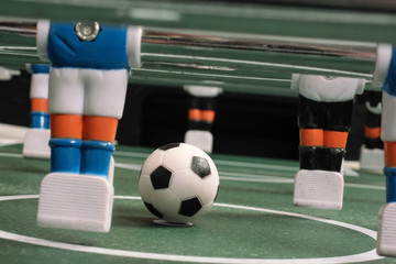 Start of play, tabletop soccer