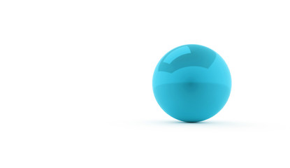 Blue sphere rendered isolated