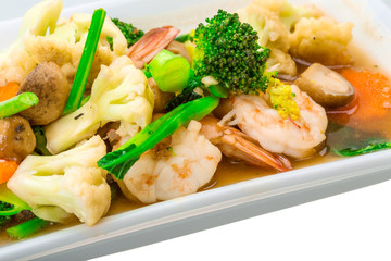 Shrimps with vegetables