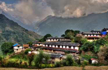 Vitrage gordijnen Nepal Ghandruk dorp in Nepal
