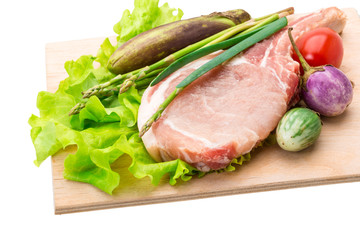 Raw t-bone steak