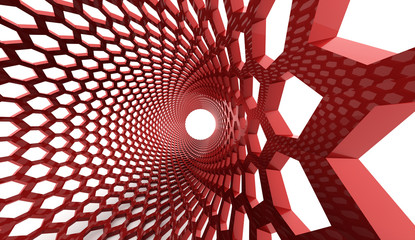 Red hexagonal abstract