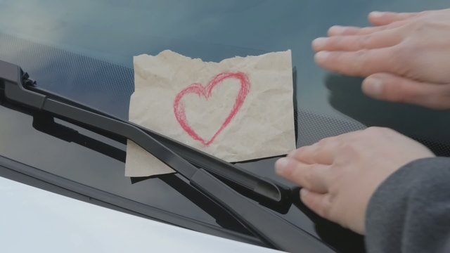 love affairs - sticky note on a windshield