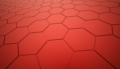 Red abstract hexagonal mesh background