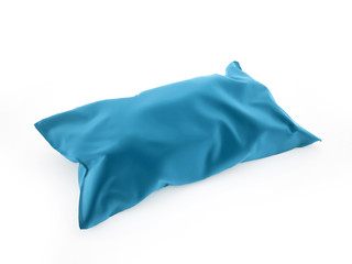 Blue pillow on white